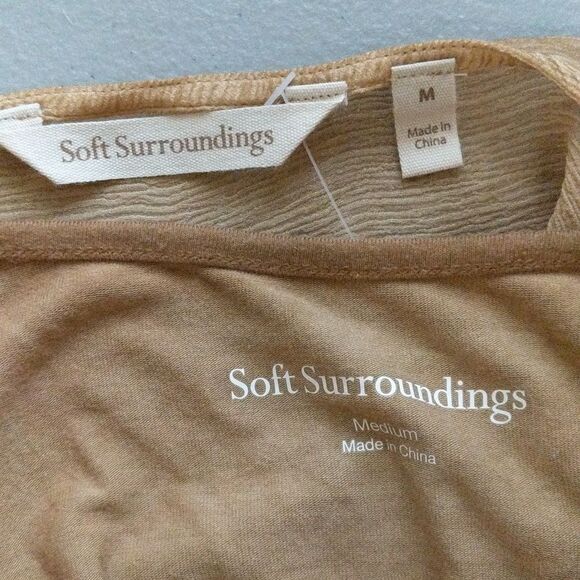 NWT Soft Surroundings Renee Silk Cowl Tunic tawny brown lined women's Medium - Picture 6 of 11